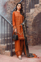 Maria B 3PC Fully Embroidered Dhanak Suit - GA1615
