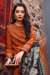 Maria B 3PC Fully Embroidered Dhanak Suit - GA1615