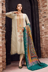 Maria B 3PC Fully Embroidered Dhanak Suit - GA1610