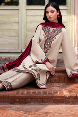 Jazmin Embroidered Dhanak 3pc with Whool Shawal- GA1972