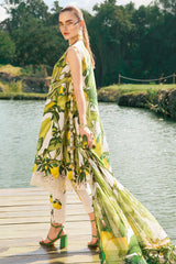 MariaB Printed Lawn 3pc with Printed Voil Dupatta- GA2182