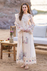 Qalamkar Luxury Embroidered Lawn 3pc with Embroidered Slub Net Dupatta - GA1858