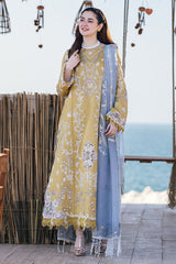 Qalamkar Mastred Embroidered Lawn 3pc with Embroidered Slub Net dupatta-GA1894