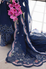 Qalamkar Chickenkari Embroidered Lawn 3pc with Embroidered Slubnet Dupatta- GA2276