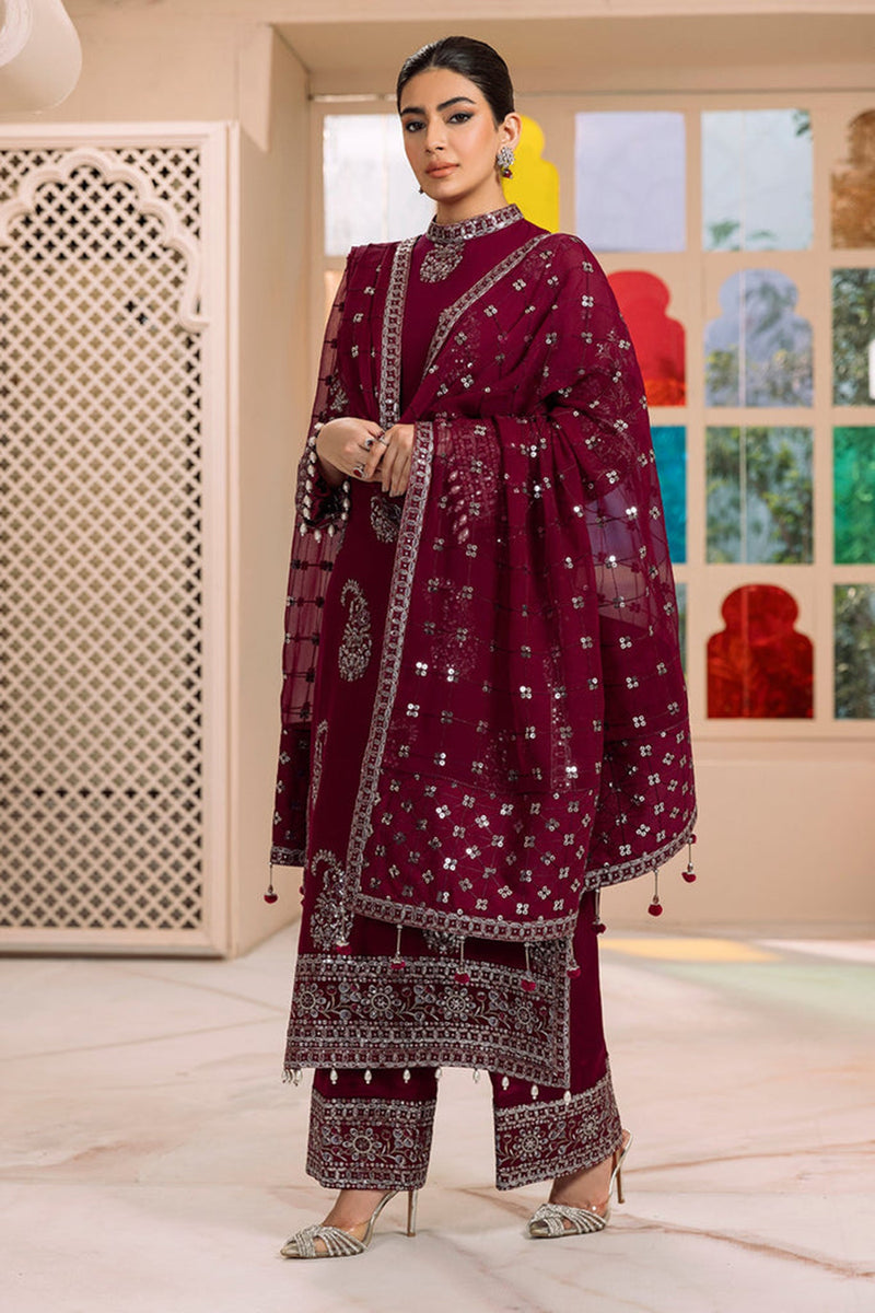 Alizeh Luxury Embroidered Lawn 3pc with Embroidered Chiffon Dupatta- GA1818