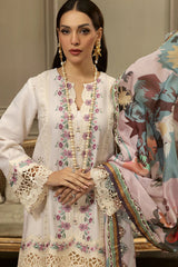 Anaya 3Pc Festive Luxury Embroidered Lawn with Cotton Silk  Dupatta - GA1851
