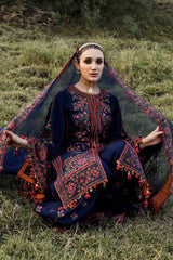 Hussain Rehar 3PC Embroidered Lawn Suit with Printed Chiffon Dupatta -GA2002