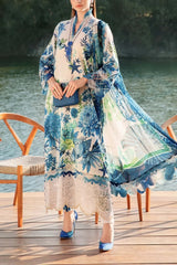 MariaB Printed Lawn 3pc with Printed Voil Dupatta- GA2179