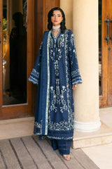 Elaf 3PC Embroidered Lawn with Embroidered Slub Net Dupatta - GA2221