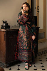 Asim jofa Chickenkari Embroidered Lawn 3pc with Embroidered Crinkle Dupatta- GA2299