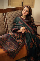 Asim jofa Chickenkari Embroidered Lawn 3pc with Embroidered Crinkle Dupatta- GA2299