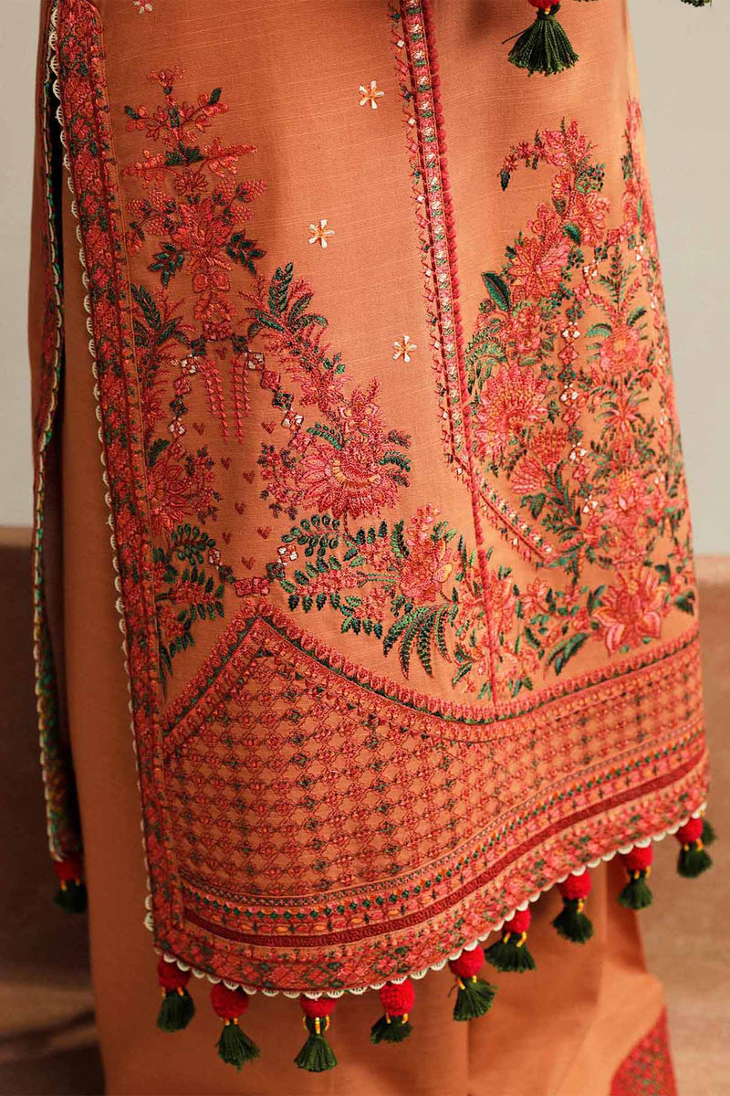 Hussain Rehar 3PC Embroidered Dhanak Suit with Printed Shawal -GA1988