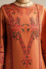 Hussain Rehar 3PC Embroidered Dhanak Suit with Printed Shawal -GA1988