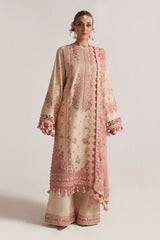 Hussain Rehar 3PC Embroidered Lawn Suit with Printed Chiffon Dupatta -GA2005