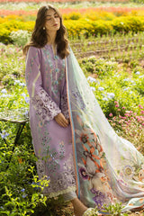 Mushq Embroidered Lawn 3pc with Silk Dupatta- GA2198