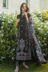 Mushq Embroidered Lawn 3pc with Silk Dupatta- GA2191