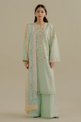 Zarashah Jahan Embroidered Lawn 3pc with Chiffon Printed Dupatta-GA2253