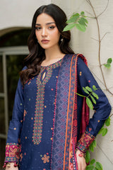 Jazmin Embroidered Dhanak 3pc with Whool Shawal- GA1971