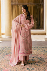 Elaf 3PC Embroidered Lawn with Embroidered Slub Net Dupatta - GA2220