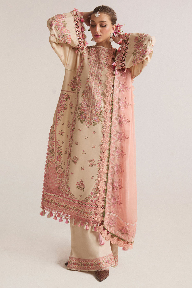 Hussain Rehar 3PC Embroidered Lawn Suit with Printed Chiffon Dupatta -GA2005