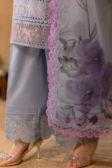 Saira Rizwan Embroidered Lawn 3pc with Printed Chiffon Dupatta- GA2167