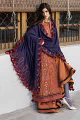 Hussain Rehar Embroidered Lawn 3pc with Embroidered Crinkle Dupatta- GA2301