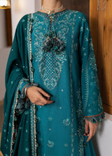 Hussain Rehar  3PC Embroidered karandi Suit with Printed Shawal -GA2064