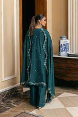 Elaf 3PC Embroidered Lawn with Embroidered Slub Net Dupatta - GA2225