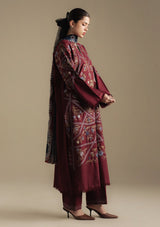 Zarashah Jahan Embroidered Dhanak 3pc with Printed Shawl- GA2125