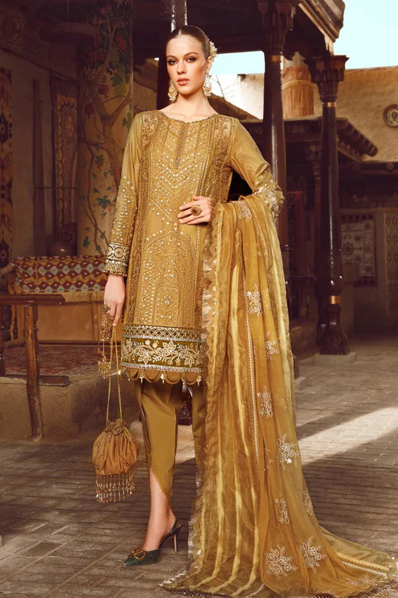 Maria B Embroidered Lawn 3pc with Embroidered Chiffon dupatta-GA1719