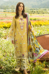 Mushq Embroidered Lawn 3pc with Silk Dupatta- GA2196