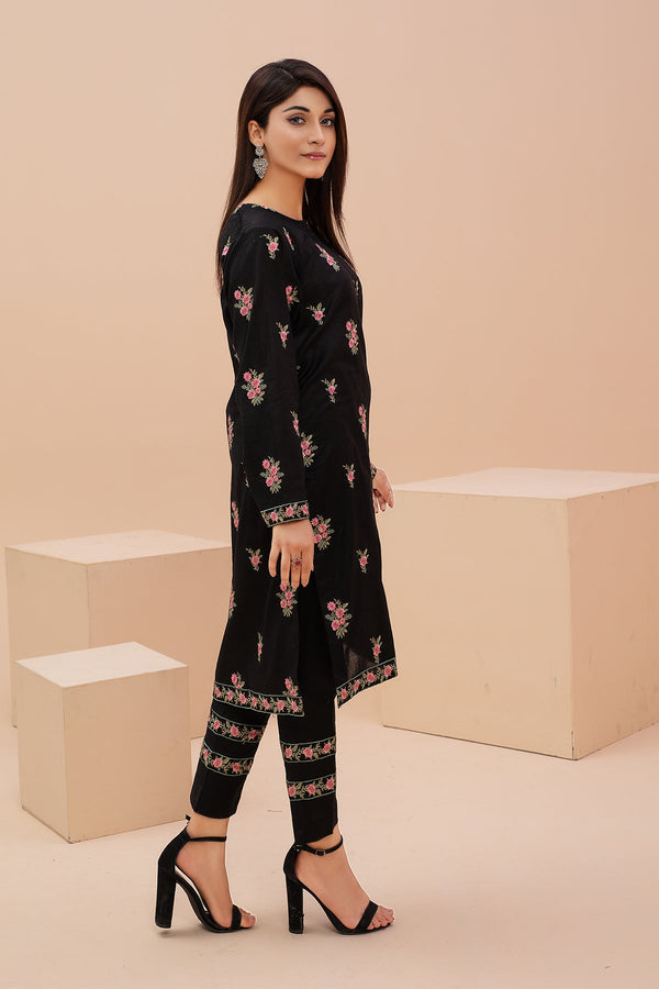 Zooj Original Black Embroidered Lawn 2pc - ZJ054