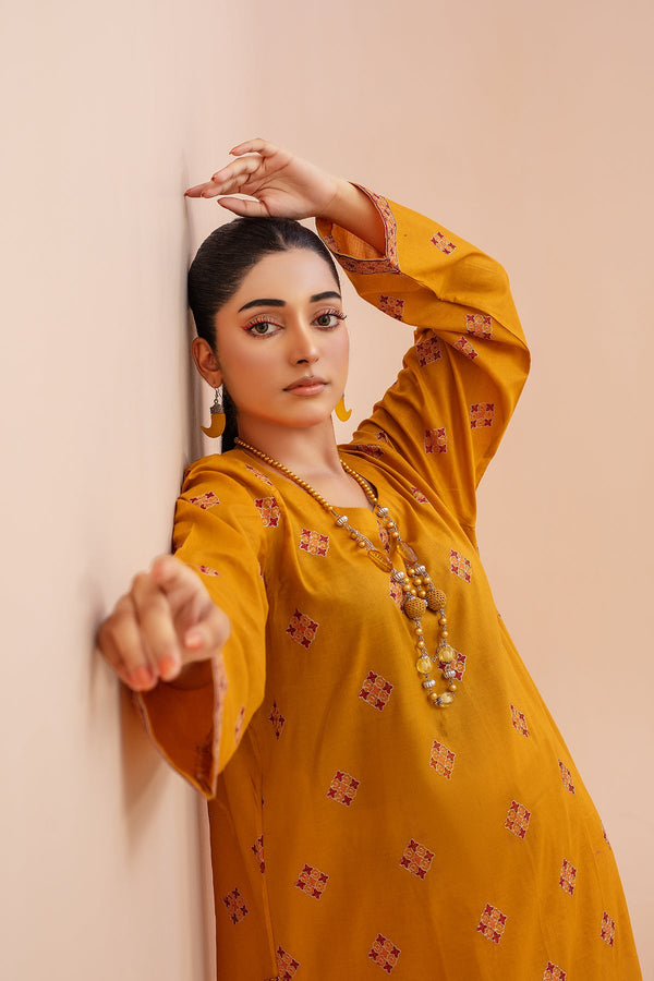 Zooj Original Ready to Wear Mustard Embroidered Lawn 2pc - ZJ058-1