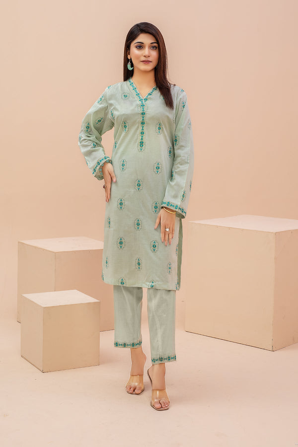 Zooj Original Sea Green Embroidered Lawn 2pc - ZJ056