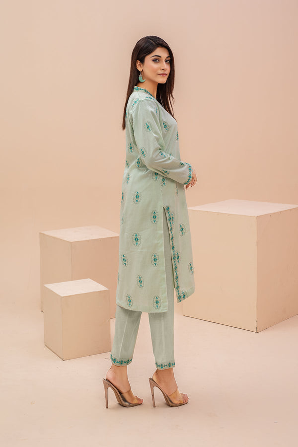 Zooj Original Sea Green Embroidered Lawn 2pc - ZJ056