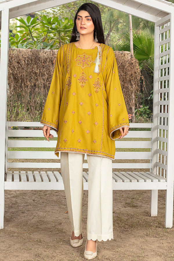 Zooj lime Embroidered Dhanak 2pc- GA1924