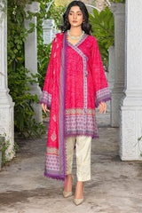 Zooj Meesha Printed Slub Linen 3pc-GA1930