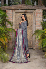 Zooj Firooja Luxury Embroidered Dhanak 3pc With Printed Whool Shawal-GA1940