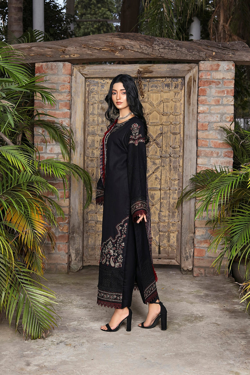 Zooj Fereydun Luxury Embroidered Dhanak 3pc With Printed Whool Shawal-GA1934