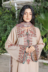 Zooj Dilaara Luxury Embroidered Dhanak 3pc With Printed Whool Shawal-GA1944