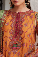 Hussain Rehar 3PC Embroidered Dhanak Suit with Printed Shawal -GA1986