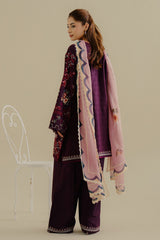 Zarashah Jahan Embroidered Lawn 3pc with Chiffon Printed Dupatta-GA2252