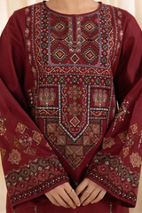 Sapphire 3PC Embroidered karandi Suit with Printed Shawal -GA2080