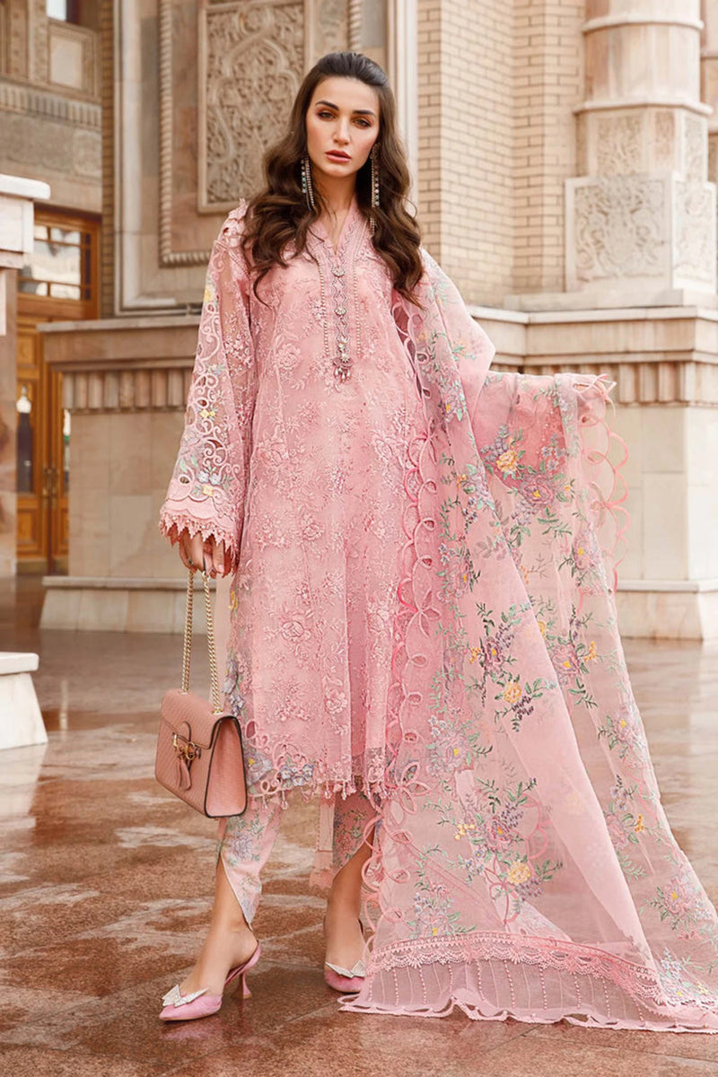 Maria B Embroidered Lawn 3pc with Embroidered chiffon dupatta-GA1731