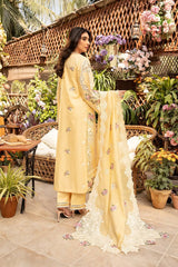 Elaf Embroidered Lawn 3pc with Khadi Net Dupatta- GA2190
