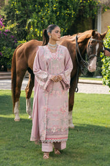 Elaf 3PC Embroidered Lawn with Embroidered Slub Net Dupatta - GA2223