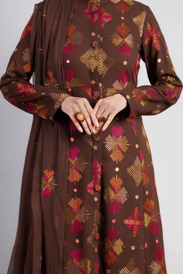 Bareeze Embroidered Lawn 3pc with Embroidered Crinkle Chiffon Dupatta- GA2033