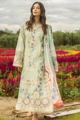Mushq Embroidered Lawn 3pc with Silk Dupatta- GA2199