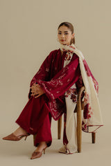 ZS Embroidered Lawn 3pc with Printed Chiffon Dupatta- GA2161