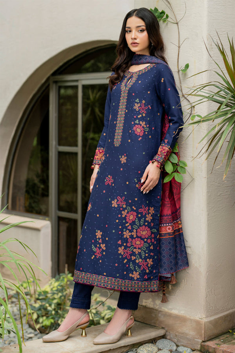 Jazmin Embroidered Dhanak 3pc with Whool Shawal- GA1971